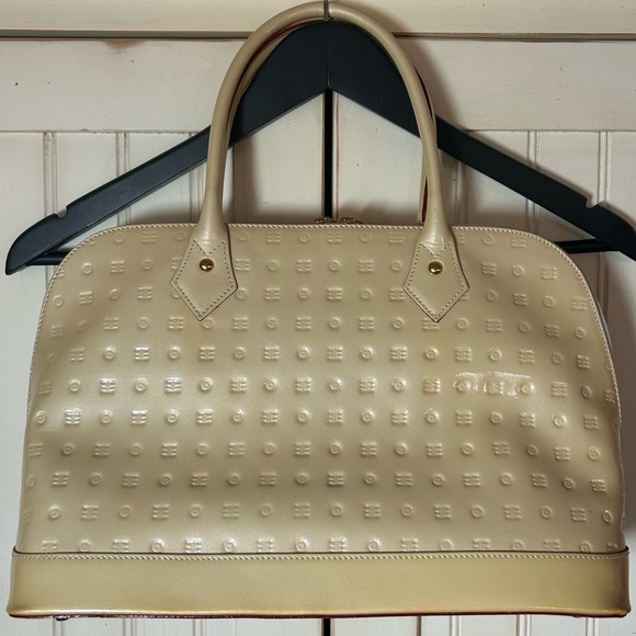 Arcadia Embossed Genuine Leather Handbag EUC - Picture 4 of 15